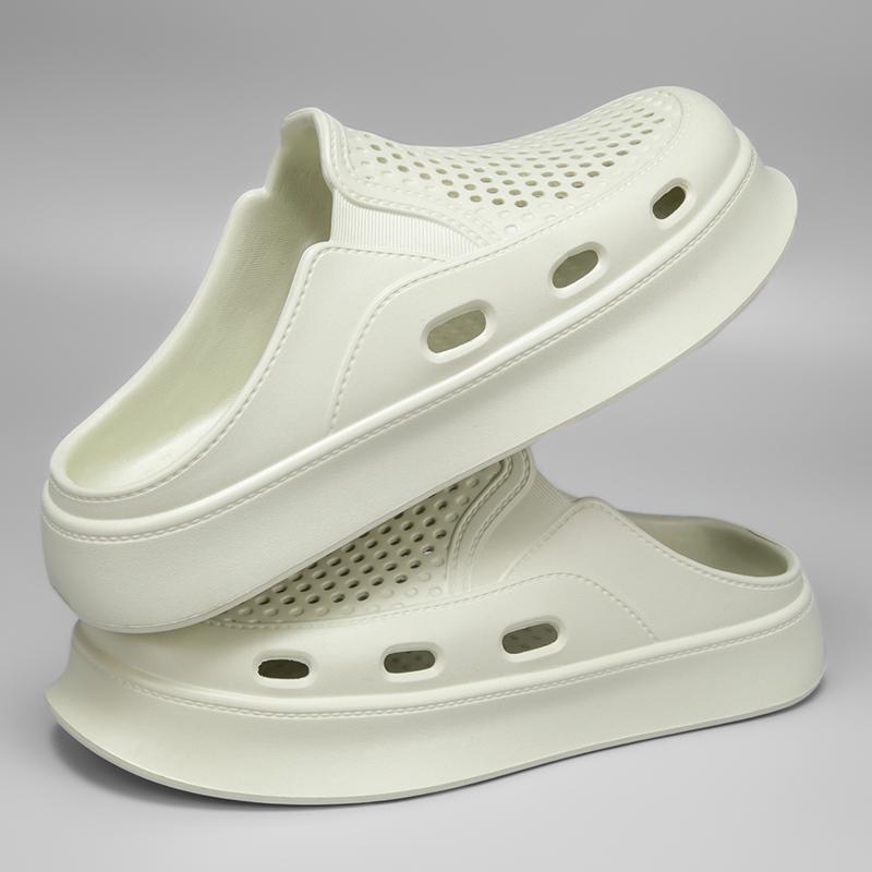 Summer Men's Slippers Outdoor Breathable Beach Sandals Platform Half Slippers Lightweight Soft Men Flip-flops Women Garden Shoes