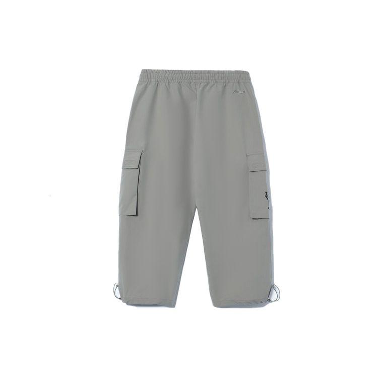 Li-Ning X Star Wars Themed Print Woven Label Multi-Pocket Drawstring Sports Capris Men Bottoms Gray AKQR115-1