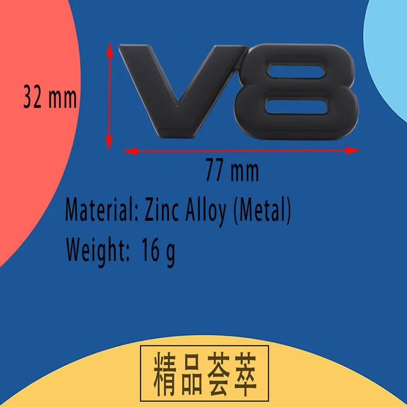 3D Premium V8 Motor Hubraum Emblem Für Auto Seitenflügel Haube Kotflügel Kofferraum Heckklappe Aufkleber Namensschild Abzeichen Sticker