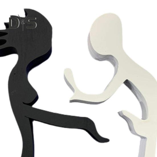 Abstrakcyjna Ozdoba z Drewna dla Pary Mężczyzna Kobieta Sylwetka Statuetka Harmonia Między Parą Dekoracja na Biurko Prezent na Walentynki Rocznicę