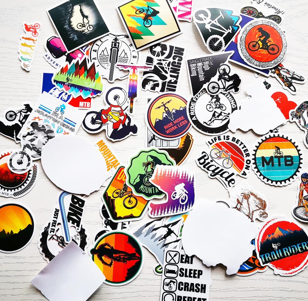 50 Stuks MTB Mountainbike Stickers Fietsstickers Racefiets