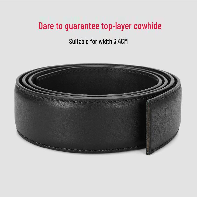 Men's Premium Cowhide Leather Belt with Automatic Pin Buckle