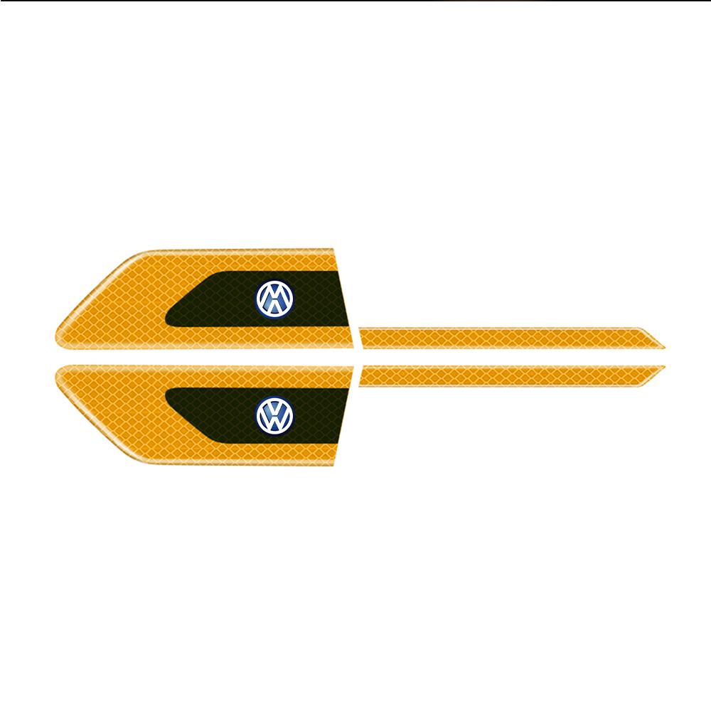 For VW Rline Golf polo Jetta Bora CC MK4 2PCS Car Reflective Auto Truck Safety Warning Tape Bumper Secure Reflector Car Sticker zq9