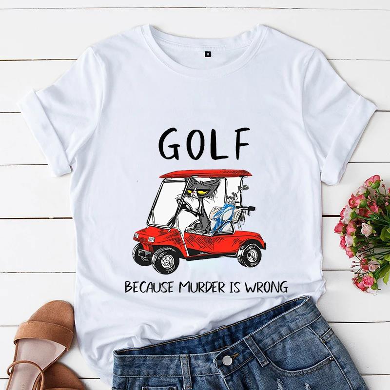 Sommer Kurzarm T-Shirt bedruckt mit Schwarzer Katze Gartenarbeit Lässig Lockeres Oberteil, Modische Reine Baumwoll-T-Shirts Damen