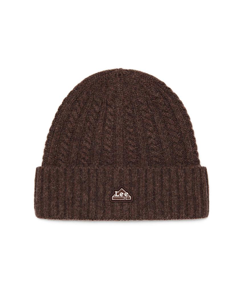 LEE Cable Knit Beanie Brown