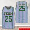 Fashion Striped Graphic Basketball Jersey Summer Custom Name Team Name Number Logo Basketball Uniform Loose Quick Dry V Neck Top