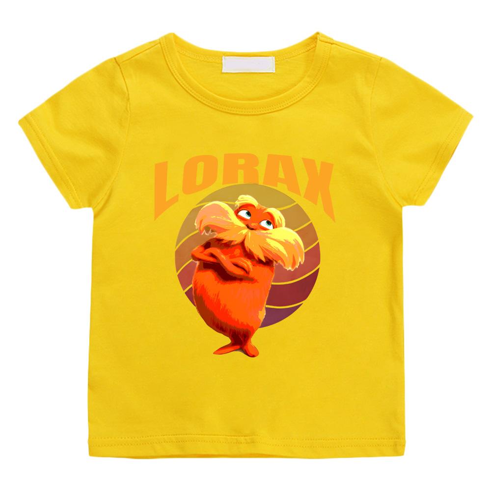 The Lorax T-shirts Sommar Kawaii Tecknad Manga Bomull Kortärmad Pojkar/Flickor T-shirt Tonåringar Rund Hals Tecknad Tryck Streetwear
