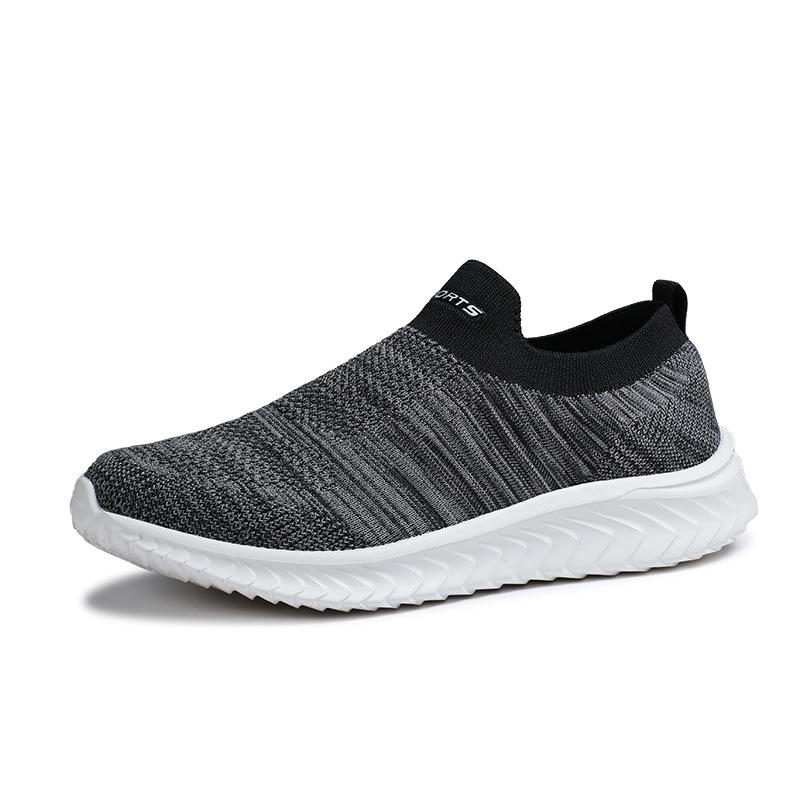 

2025 Spring/Autumn Couple s Flyknit Mesh Casual Slip-on Walking Shoes - Breathable & Lightweight 46