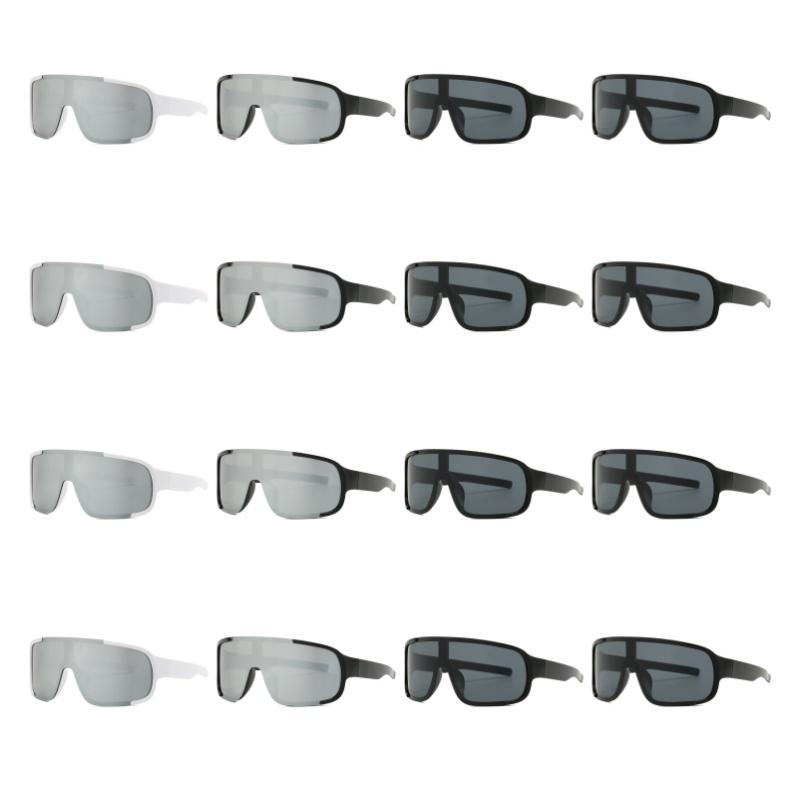 3-piece Set of Y2K Style Sports and Fashion Glasses White MERCURY Silver Mirror Lenses