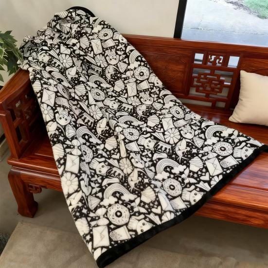 Yousheng DIY Coloring Blanket 50" X 60" Sofa Throw Blanket Washable Color Your Own Blanket Art Project for Home Decor Holidays Gift Party Activity