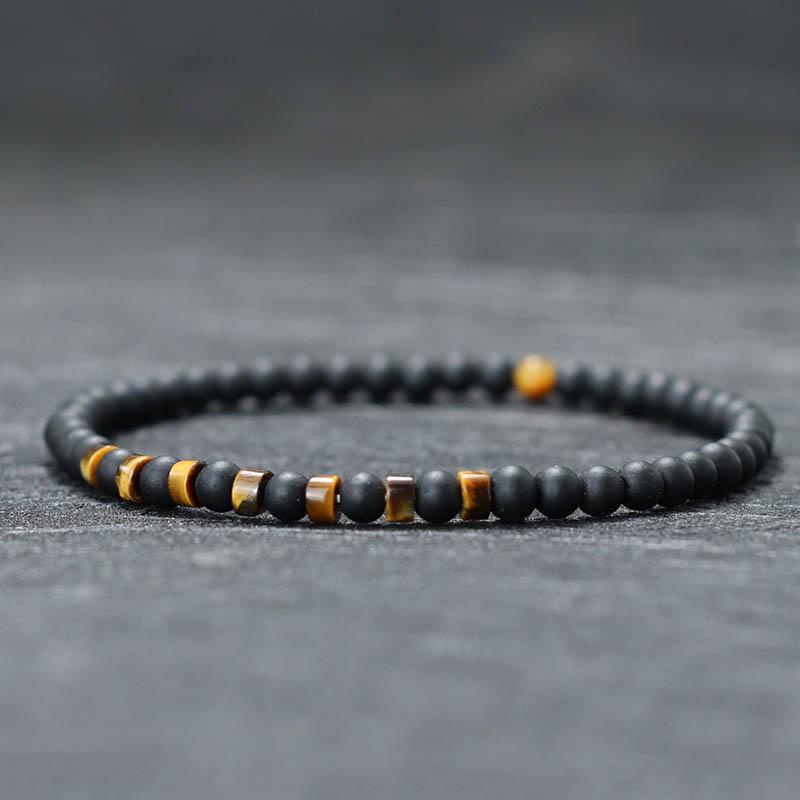 Fashion Mens Bracelet Natural Tiger Eyes Emperor Small Stone 4mm Beads Braclet Homme Accessories Bohemia Beach Jewelry Pulsera