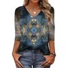 Women's T Shirt Print 3/4 Sleeve Daily Weekend Fashion Basic V- Neck Regular Top