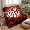 Mainz 05 Custom Name Text Flannel Blanket Soccer Logo Personalized Fleece Throw Blanket Special Gift For Sofa Bedroom Home