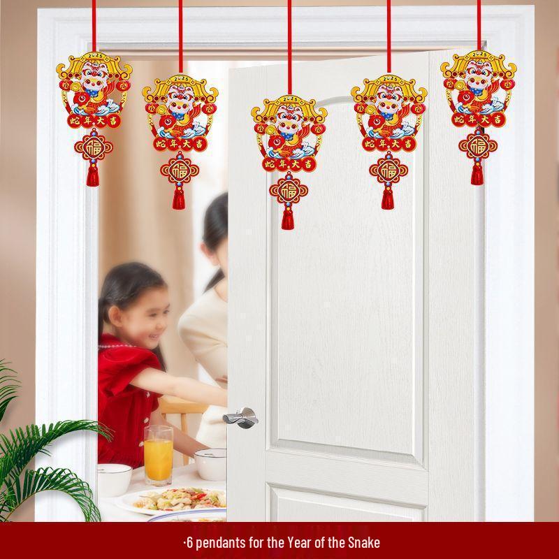 

2025 Год Змеи Подвесное украшение с иероглифом Фу для китайского Нового года, Праздника Весны, Потолочное и комнатное украшение