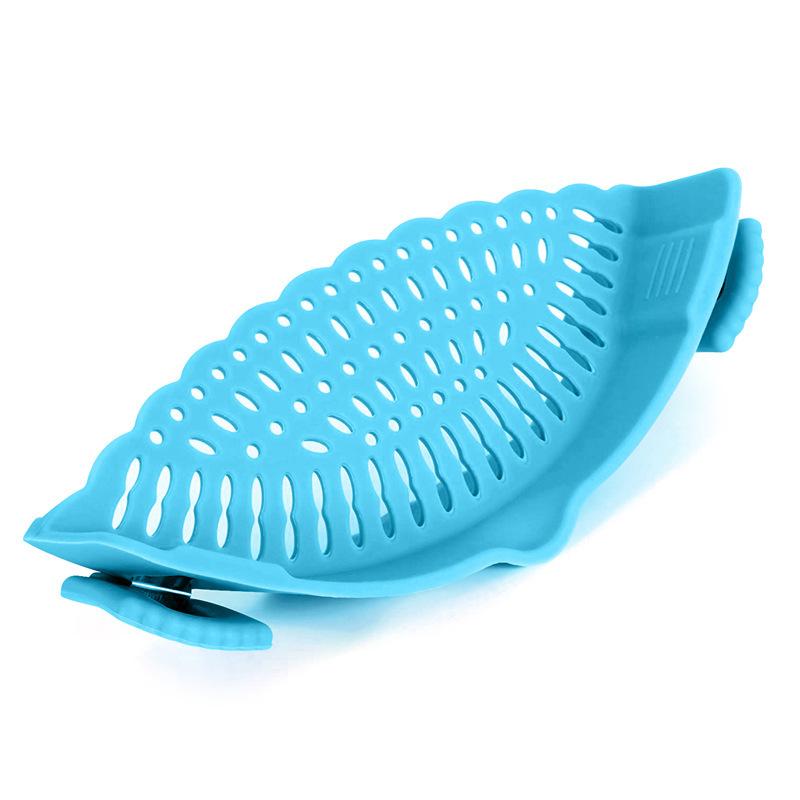 

Clip On Pot Strainer Kitchen Food Strainer Plastic Pasta Strainer for Pots and Pans Vegetable Meat Fruit Drainer Kitchen Colander Tool синій