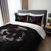 3Pcs Luxury Black Panther Rose Bedding Duvet Cover Set Black Panther Bedding Quilt Set Gothic Themed Bed Quilt Set Elegant