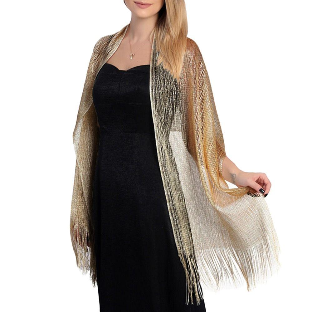 Elegant Temperament Tassels Dresses Shawls Wedding Scarf Evening Scarf Bridal Shawls