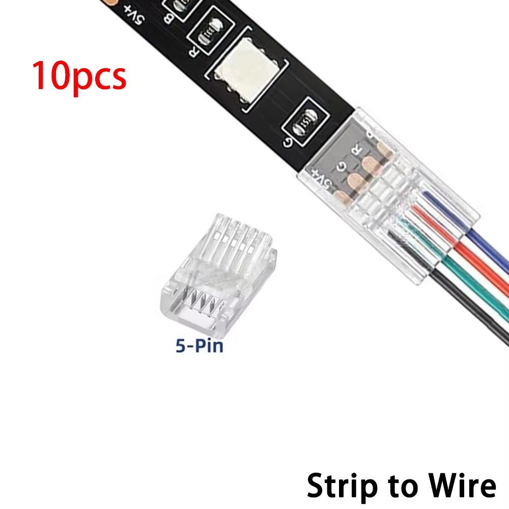 2Pin 3Pin 4Pin 5Pin Crystal Buckle for Light Strip Head 10MM LED To Strips  for SMD Strip Light