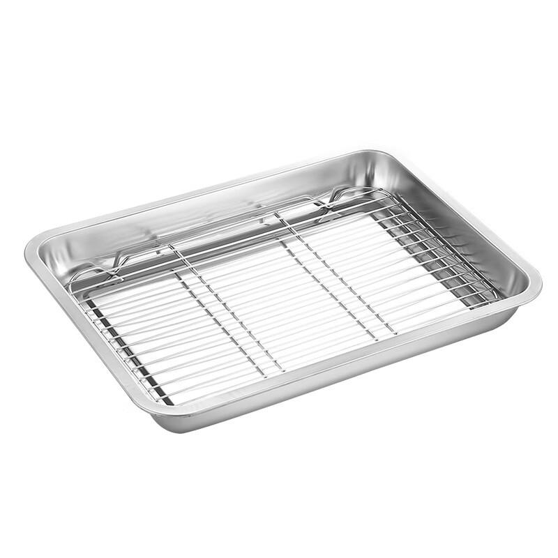 Stainless Steel Roasting Pan with Draining Rack Set