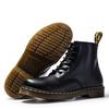 Loch offene Kante Perle Paar kurze Stiefel Stiefel Leder runde Spitze weiße Lokomotive Stiefel