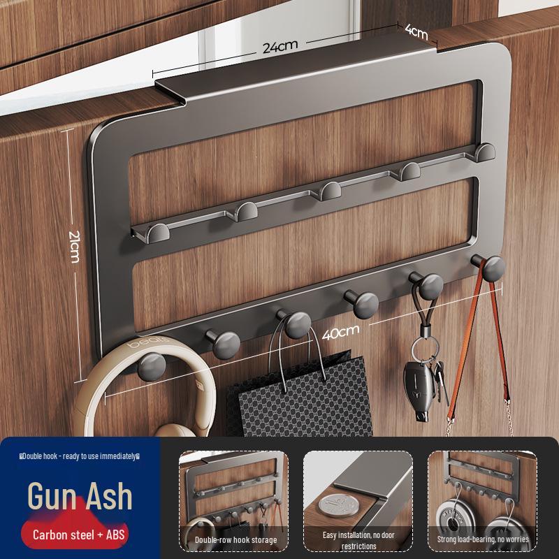 Over-the-Door Hook & Coat Hanger: No-Punch Wall-Mounted Storage Rack