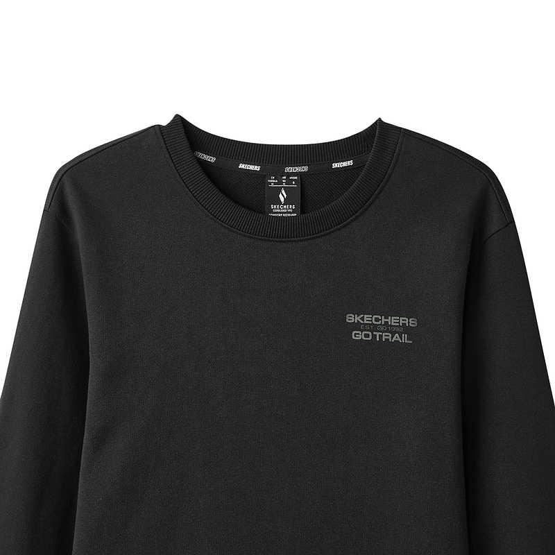Skechers Fashionable Comfortable Soft Breathable Loose Long Sleeve T-Shirt Women Tops Carbon-Black L424W090-0018