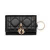 DIOR Lady Dior Lambskin Key Pouch Women's Black S0983ONMJ-M900