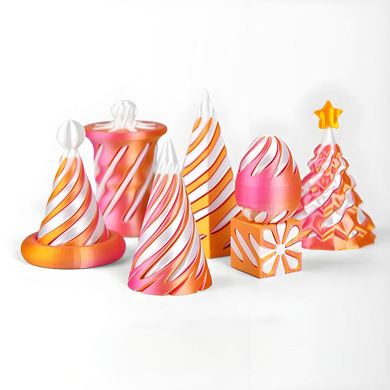 7Pcs 3D Printed Toy Rotating Pyramids Three-Dimensional Spiral Cone Fidget Toy 3D Spiral Cone Prelearning Accessiories