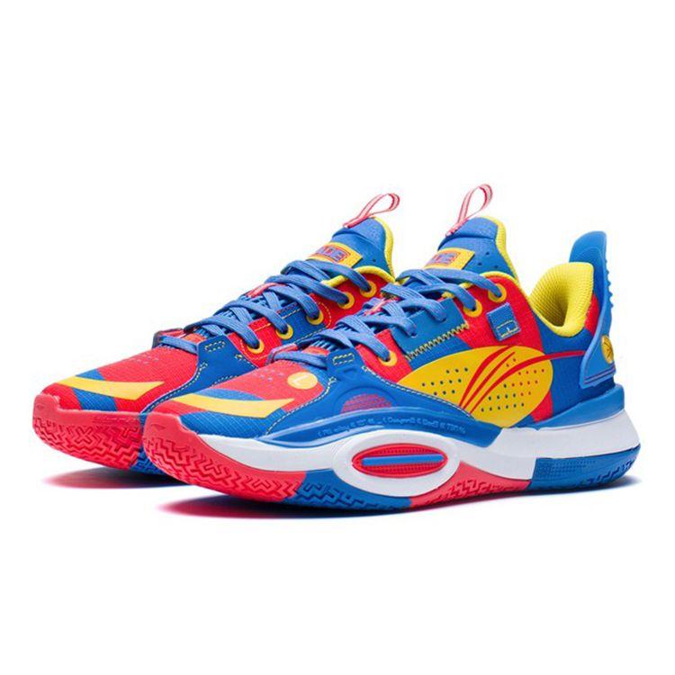 Li Ning Youth  Low Top Basketball Shoes Kids Sneakers Blue Red YKBS024-1