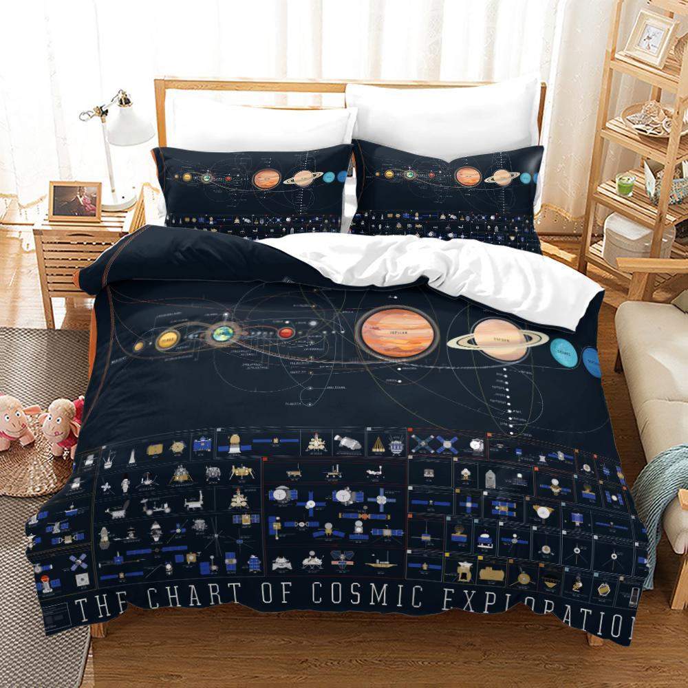 Planet Bedding Earth Duvet Cover Set 3D Digital Printing Bed Linen Fashion Polyester Comforter Cover Bedding Sets King Full Size