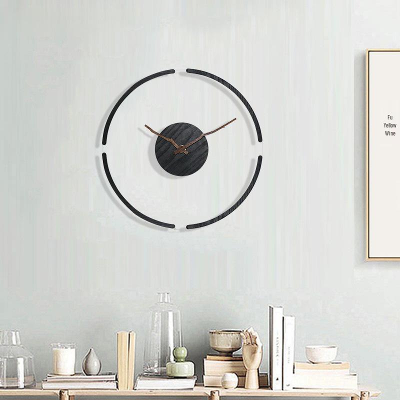 DIY Handmade Dried Flower Embossed Wall Clock with Wood Grain Border