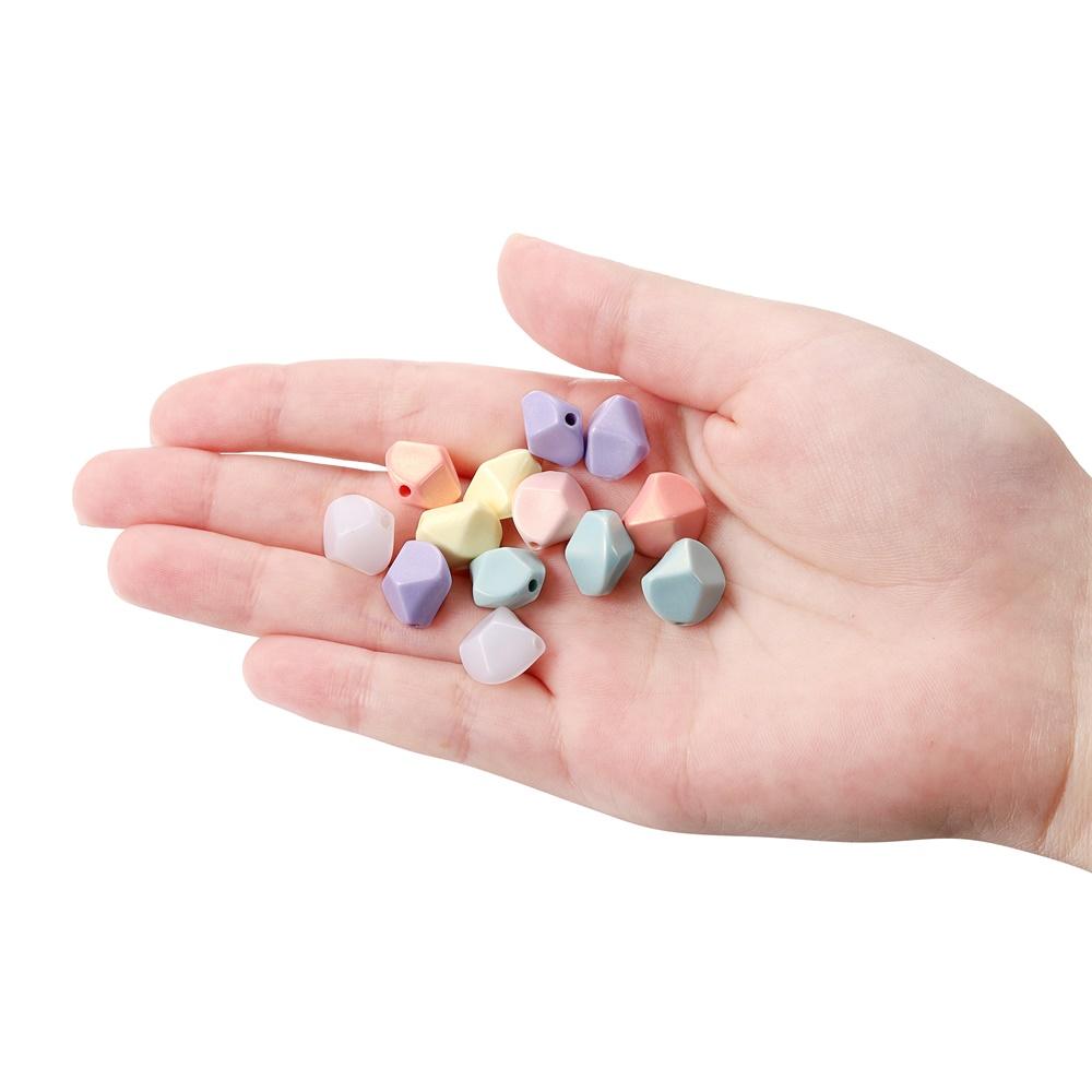20pcs/lot Multicolour Acrylic Polyhedral Shaped Beads Loose Bead Handmake Bracelet Necklace For DIY Jewelry Making Accessories