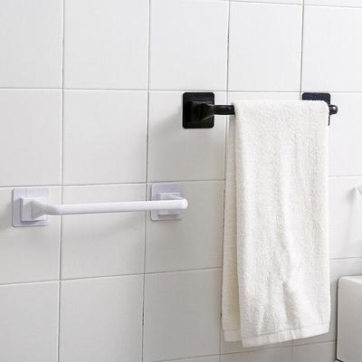 Kitchen Bathroom Wall Bath Towel Holder Rail Rack Self Adhesive Towel Rod Bar Portable Useful Household Gadget