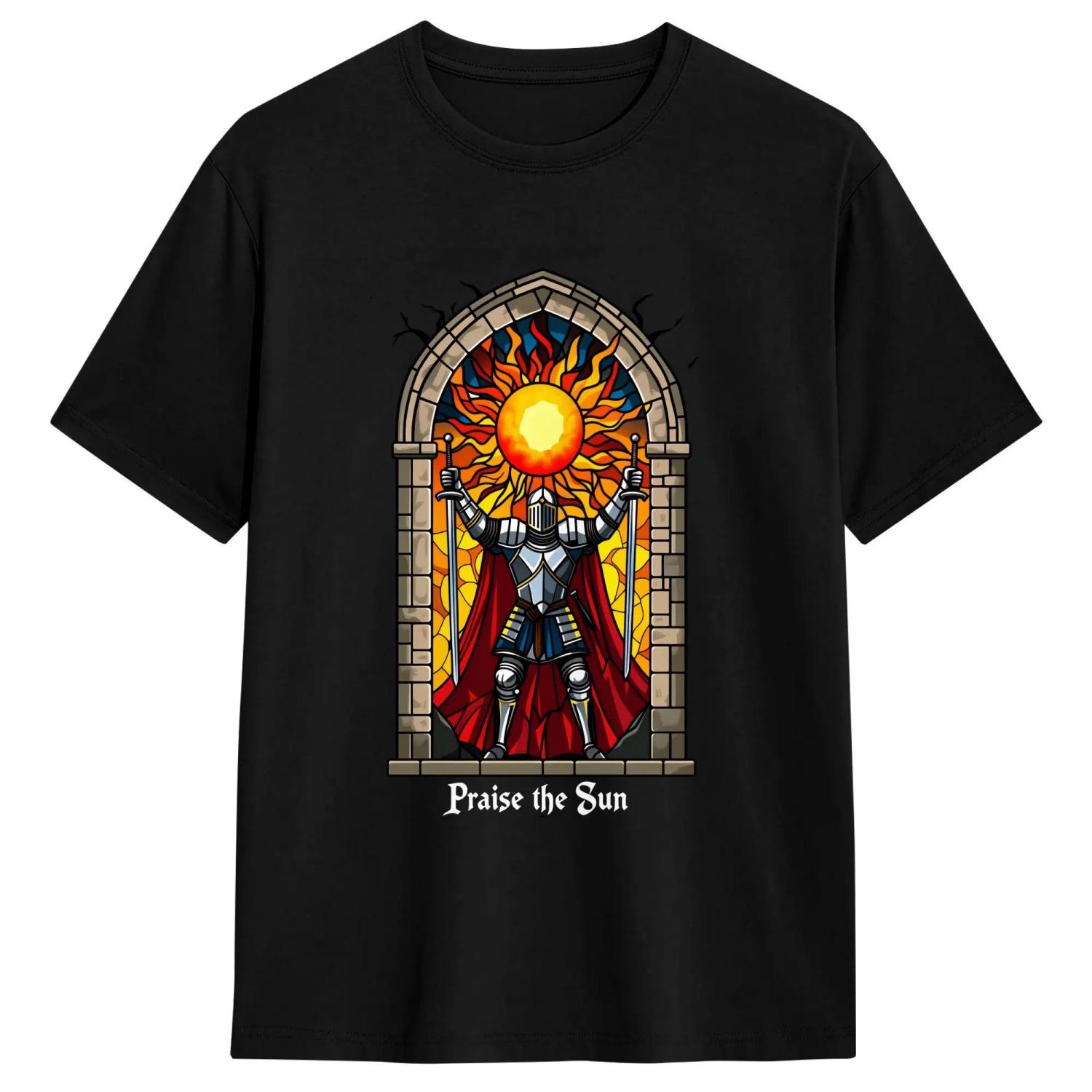 

D-Dark Souls Мужские Футболки Новинка Футболка с коротким рукавом с круглым вырезом Хлопок Оригинальная Одежда S чёрный