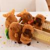 With turtle Plush Couple Keychains Stretchable Capybara Plush Doll Capybara Plush Keychain  Unisex