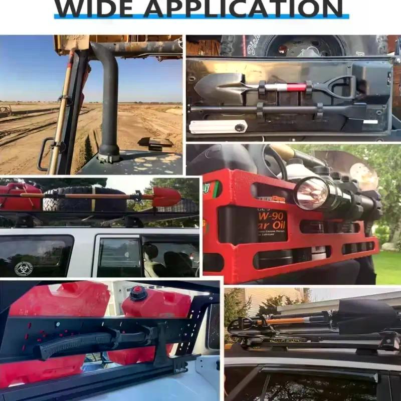 2/4pcs Quick Fist Clamp For Mounting Tools Equipment Rubber Clamp Ideal For Offroad Vehicles, ATV, UTV, Truck Part Accessories