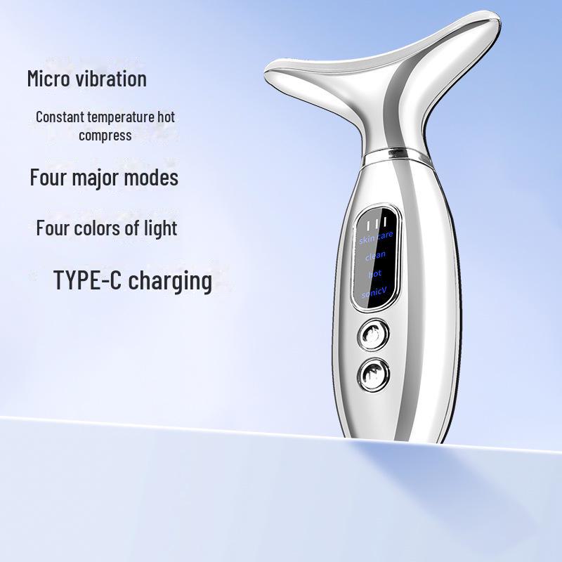 

Портативное устройство для фотонного омоложения шеи с вибрацией и тепловой терапией spray paint process розовый