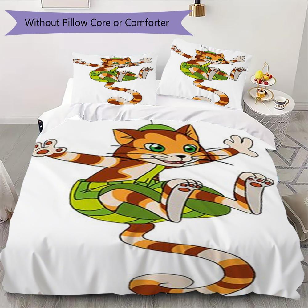 Set Copripiumino Trapuntato con Motivo Pettson e Findus Copripiumino Federa Decorazione per la Casa Regalo di Compleanno (1 * copripiumino + 2 * federe senza imbottitura)108