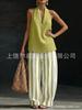 Women's summer casual wide-leg pants two-piece fashion trendy 1116 new European and American style sleeveless loose shoulder suit