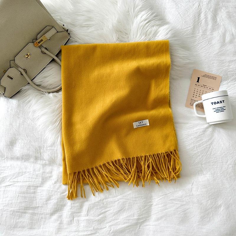 Solid color scarf women's winter new imitation cashmere scarf multi-color warm scarf long shawl