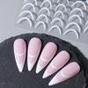 3D Simple French Tips Nail Stickers Sliver Gold Metal Stripe Line Decals Curve Nails Art Sliders Manicure Decor