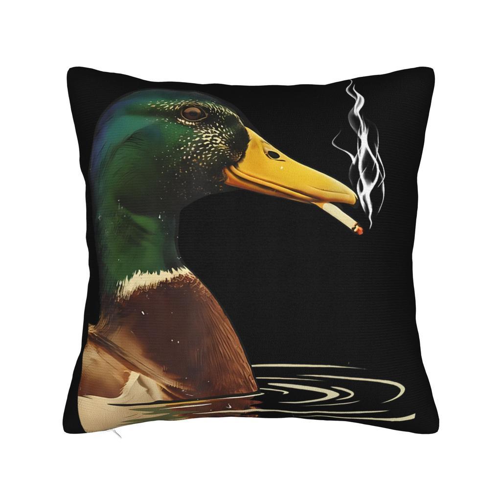 Mallard Smoking Cigarette Meme Funny Mallard Duck Huntin  Pillow Cover  Fashion Pillow Case For Couch Room Soft Cushion Cover
