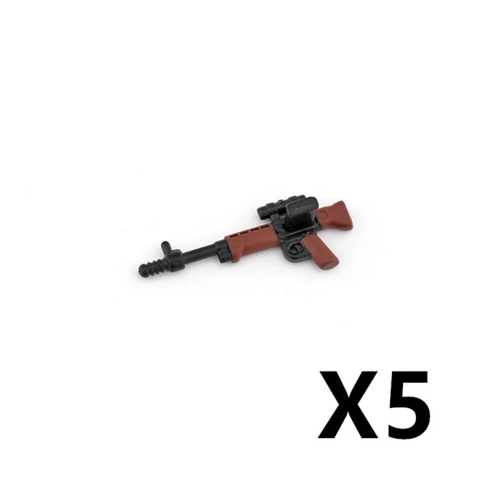 5/10 Zbraně vojáků z 2. světové války Stavebnice Dvoubarevný tisk Stroj Puška Samopal Odstřelovací pušky Vojenské příslušenství Kostky C238