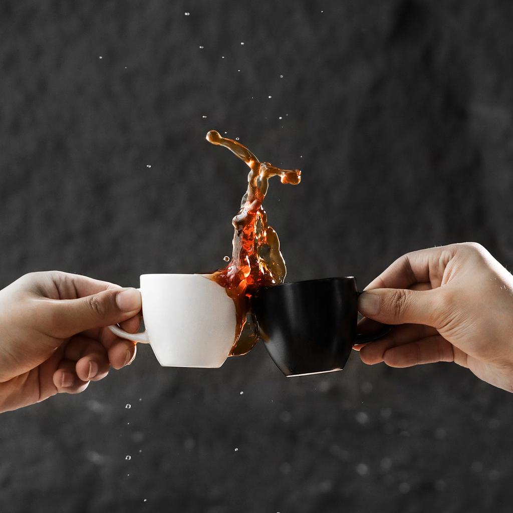 MHW-3BOMBER Espresso hrnek 80ml Keramický šálek na kávu s podšálkem Profesionální hrnek pro domácího baristu na latte art Vynikající kuchyňský doplněk