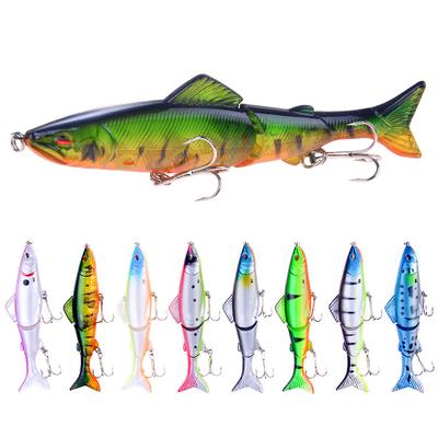 1 Pièce Leurre de Pêche 18g/13cm 3 Segments Crank Yeux 3D Forme de Poisson Matériel Hameçon Appât
