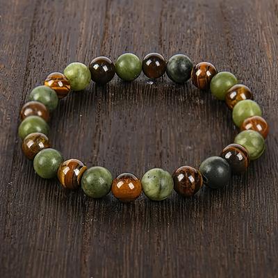 Hanmade Prosperity 1PC Attracts Wealth Unisex Fashion Tiger Eye Stone Ababusive Bracelet Stretchable Jewelry Gift