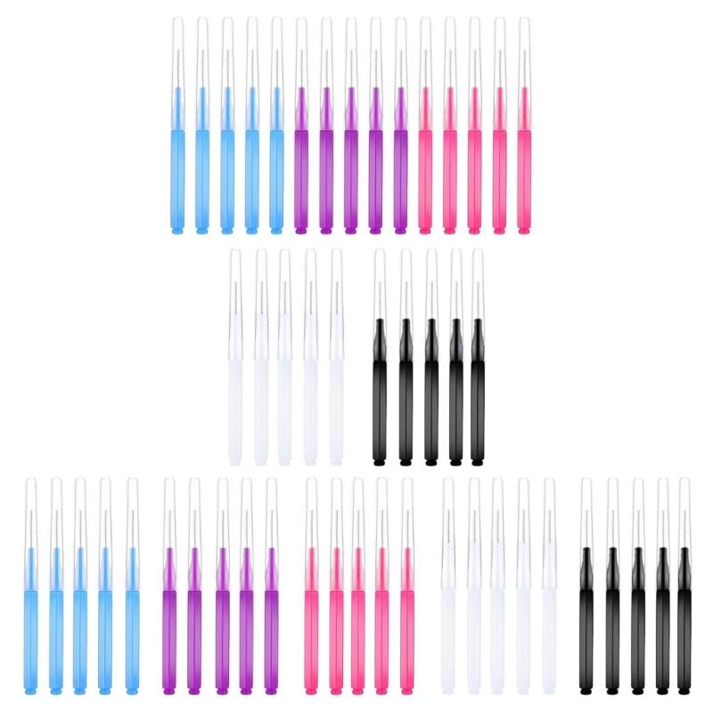 50Pcs Micros Eyebrow Brush with Caps Brow Lamination Brush Spoolie for Brow Eyelash Brush Lash Filler Eyebrow Lift Tool