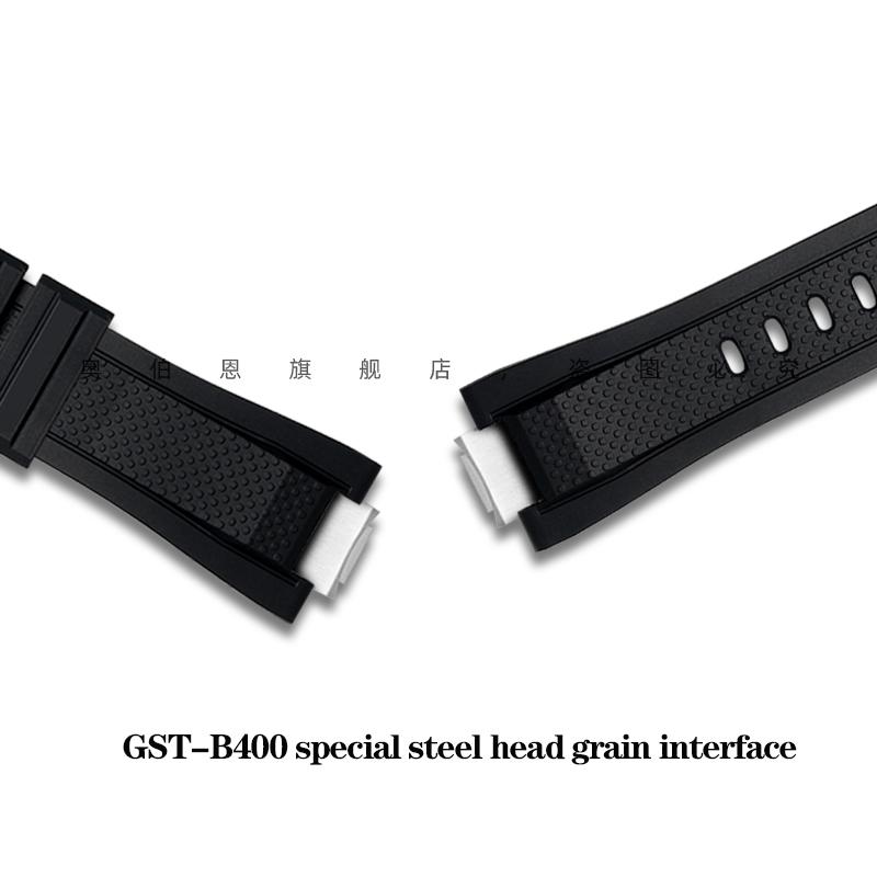 Rubber Watchband For G-SHOCK C-asio GST-B400BD/AD Heart of Steel Series GST-B400 Modified Waterproof Sports Silicone Watch Strap