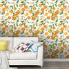 Peel and Stick Orange Fruit Wallpaper Kitchen Decor Floral Leaves Self-Adhesive Contact Paper