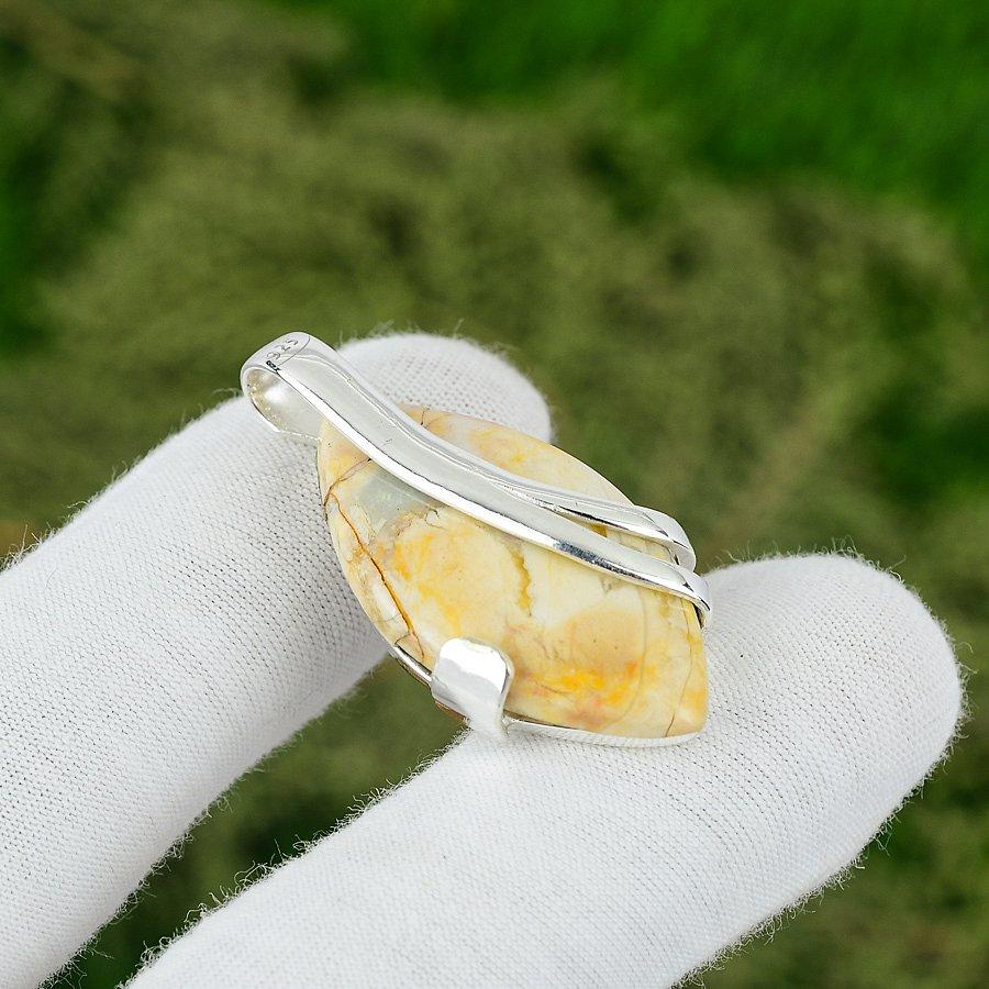 Friendship Day Sale 925 Silver Natural Brecciated Mookaite Wife Pendant Jewelry